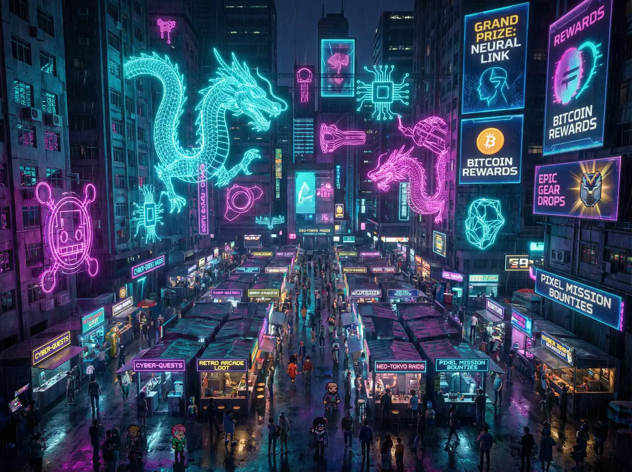 炸金花平台 不夜城活动广场赛博集市